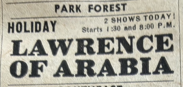 Chicago Sun Times Newspaper ad from Nov. 28, 1963, showing what was playing at the Holiday Star Theatre
