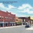 Marquee of East Palestine Theatre on the right in this postcard view of the Market Street business district 
