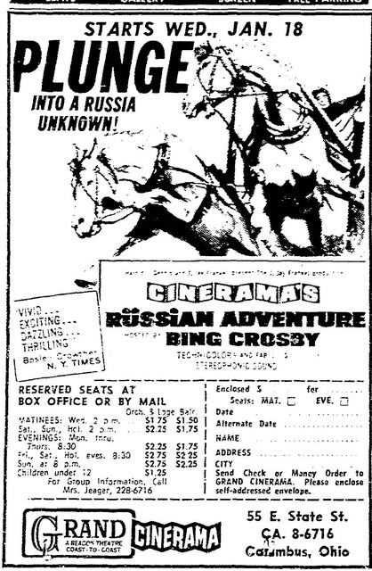 One of the Shortest Reserved Seat, Roadshow Engagements in Columbus (1967)