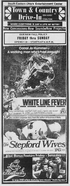 Town & Country Drive-In - Newspaper Ad September 3, 1975