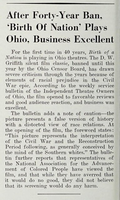 The Return of "Birth of a Nation" (1956) The Indianola Theater Plays It