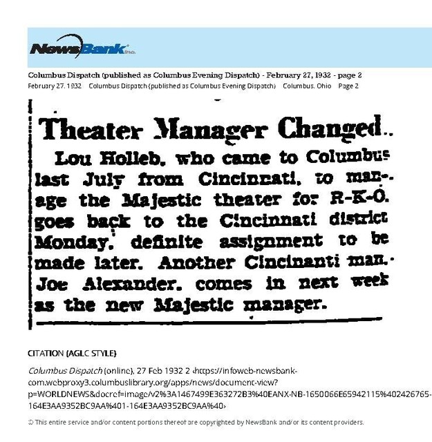 Theater Showman and More (1932): Lou Holleb