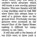New Theatre Planned for Oak Hill (Ohio) July 24, 1919