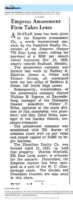 New Amusement Company (1939) / African American Theater