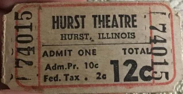 Hurst Theater - Movie Ticket Stub