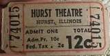 Hurst Theater - Movie Ticket Stub