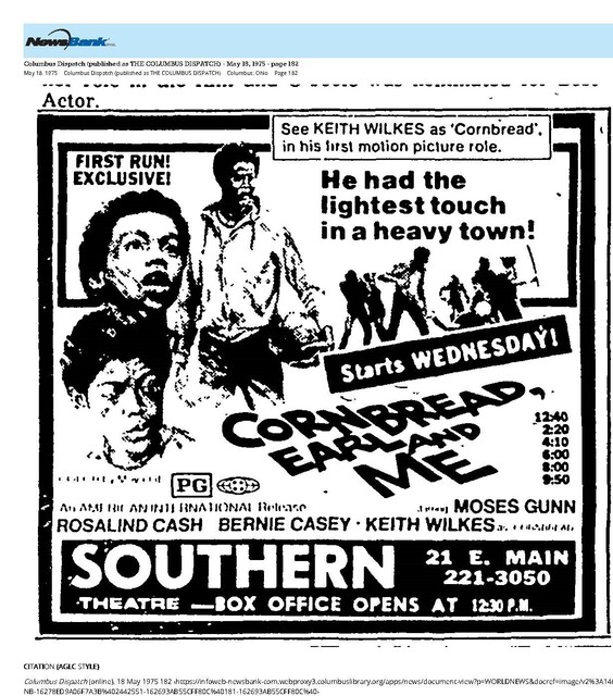 Bernie Casey--Columbus, Ohio Raised/East High & Bowling Green Univ. Grad (1975)