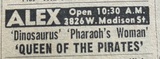 Newspaper ad from the Thursday, Nov. 28, 1963 Chicago Sun Times showing what was playing at the Alex Theatre.