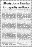 Liberty Theatre Opens, Oak Hill, Ohio - August 17, 1920