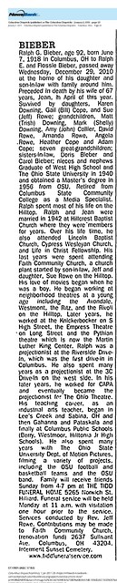 Ralph G. Bieber, R. I. P. (1918 - 2010)