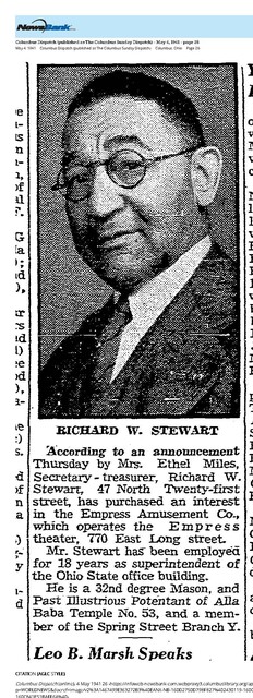 An Investor in the Empress Amusement Co.: Richard W. Stewart (1941)