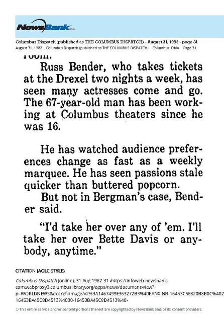 Theater Showman and More (1982): Russ Bender
