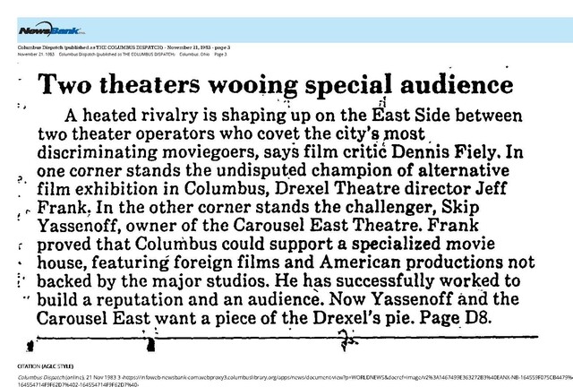 Two Theaters--Only One Will Survive (1983)