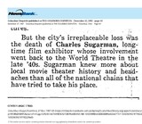 Charles Sugarman, R. I. P. (1987)