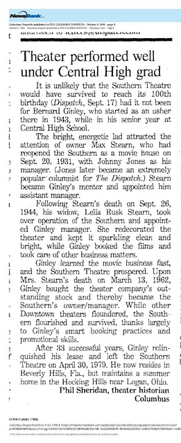 Theater Showman and More: Bernard Ginley (1996)