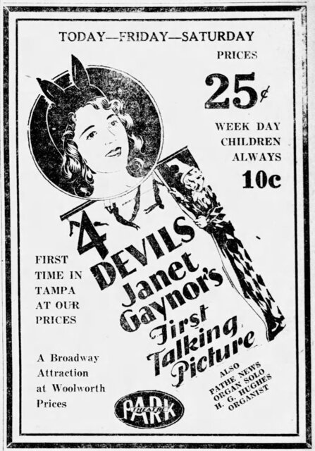 4 Devils at the Park, 5-7 December, 1929