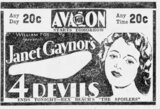 4 Devils at the Fox Avalon, 13-14 May, 1931