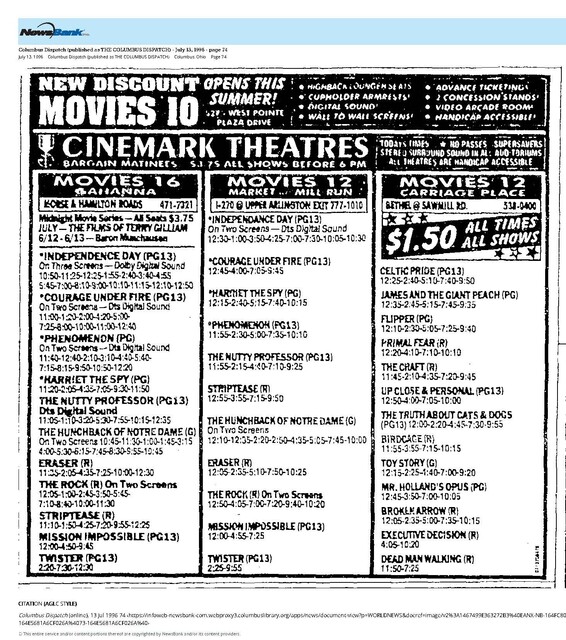 Cinemark Columbus Area (1996)