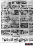 Burl Theatre Boulder Creek CA  1950 Calendar Flyer