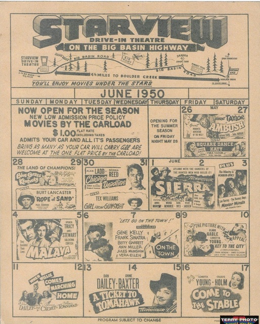 Starview DI Boulder Creek CA  Program June  1950 