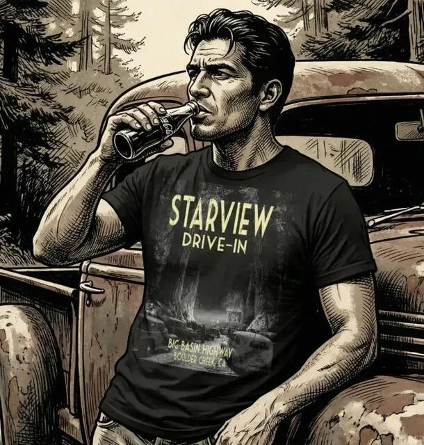 New StarView Drive In T Shirt Boulder Creek CA 