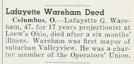 Lafayette Wareham, R. I. P. (1945)