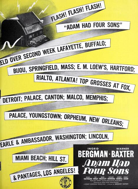Trade Ad (1941) Ingrid Bergman and Columbus, Ohio Native Warner Baxter