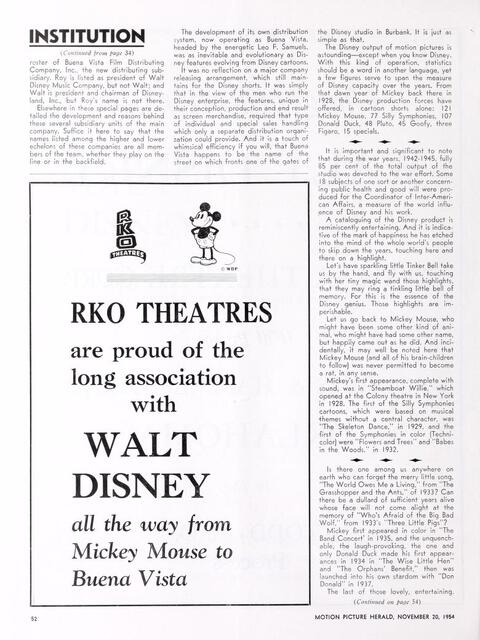 The Disney-RKO Connection (1954) It Lasted Until the Mid-1960s