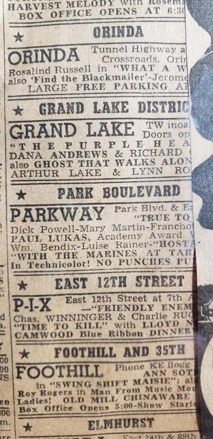 1944 Grand Lake Theatre Oakland CA  AD
