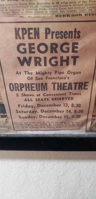 George Wright Organ Concert Orpheum Theatre SF CA 
