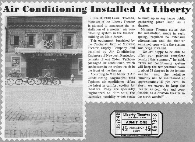 Air Conditioning Installed at Liberty Theatre - June 14, 1950