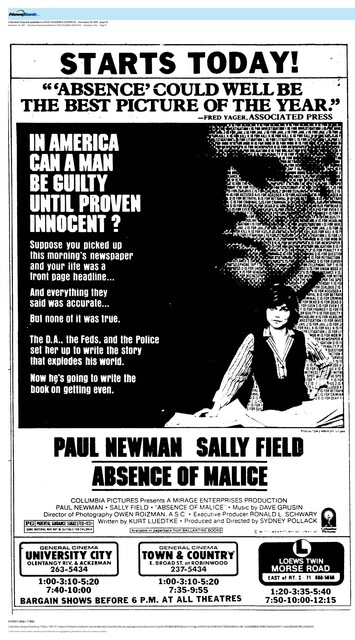 Paul Newman--Number Nine Box Office Star (1982) / 11 Weeks Run