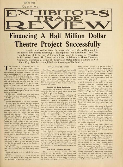 How We Bought a Theater (1923)