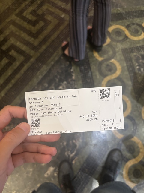 BAM Rose Cinema Ticket Stub