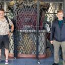 'Joe' & 'Andy' Outside closed up gated  Fox Oakland Theatre