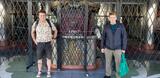'Joe' & 'Andy' Outside closed up gated  Fox Oakland Theatre