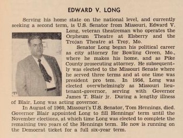 Theater Showman and More: Edward V. Long (1962)