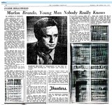 Marlon Brando--Number Ten Box Office Star (1954)--His First Year on the List