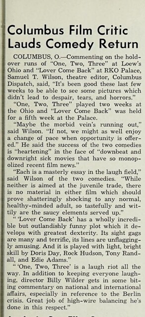 Laughter--The Only Acceptable Sound from Theater Patrons (1962)