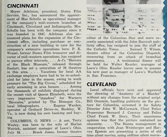 July 1959 News