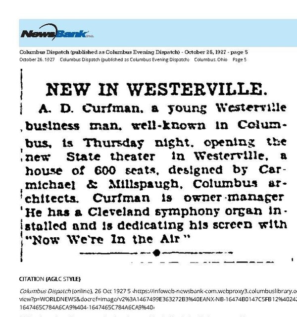 Theater Showman and More: A. D. Curfman (1927)