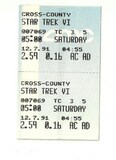 My Ticket (untorn) for Star Trek The Undiscovered Country