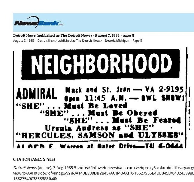 My Detroit Neighborhood Theater (1963)