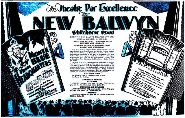Balwyn Cinema 231 Whitehorse Road, Melbourne, VIC - 1929