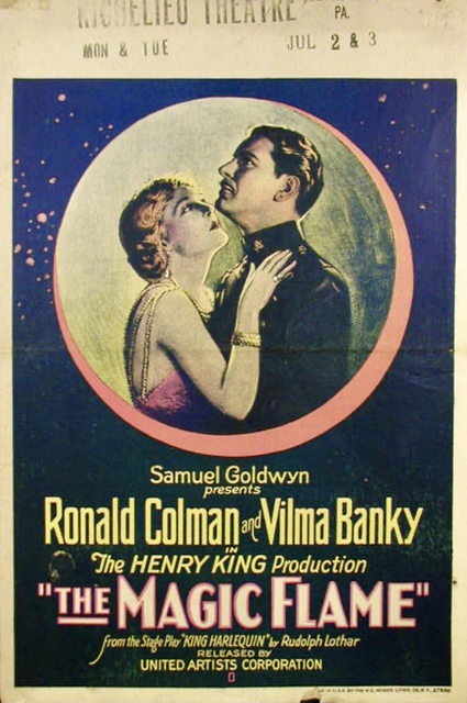 Window poster for 1927’s “The Magic Flame” 