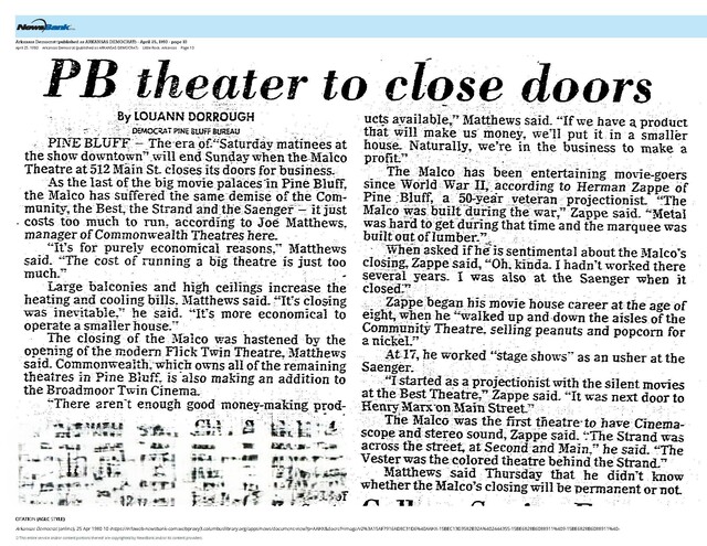 Theater Closing (1980)