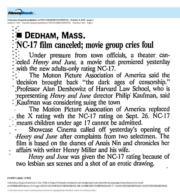 NC-17 Replaces X (1990) / The First Film Rated NC-17/The Great Directors:  Philip Kaufman
