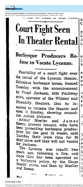 The Transition from the Lyceum to the Uptown (1935)
