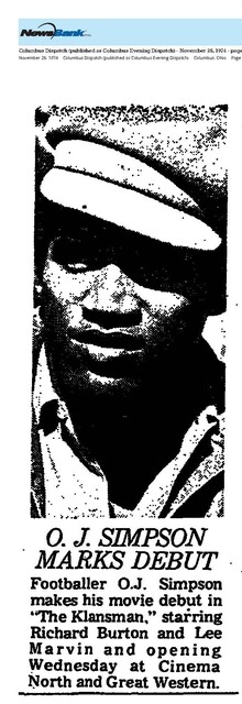 O.J. Simpson, R. I. P. (1947 - 2024) / His Film Debut (1974)