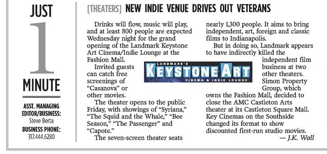 Landmark's Keystone Art Cinema & Indie Lounge